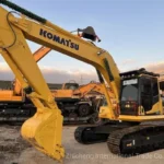 used komatsu pc220 8 hydraulic transmission crawler excavator banner 1